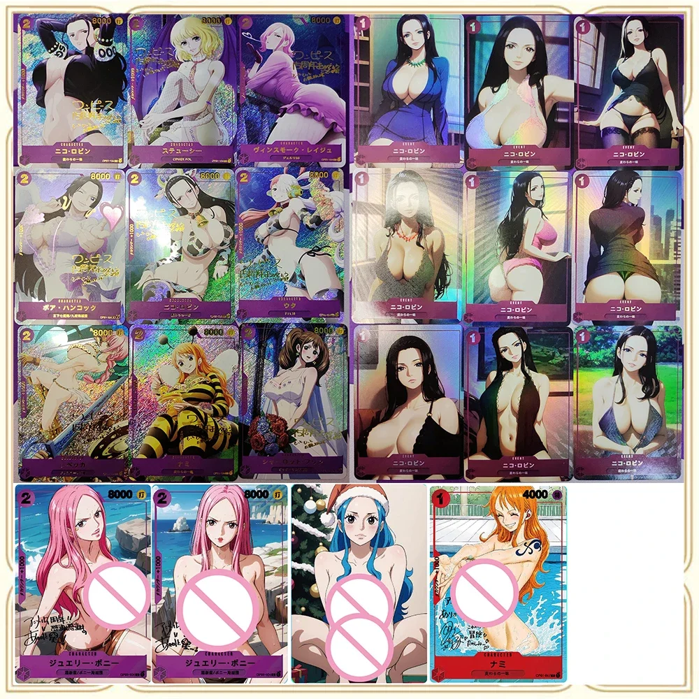 9 unid/set Anime de una pieza DIY ACG tarjeta Flash Premium juegos para niños juguetes tarjetas coleccionables regalos de cumpleaños Nico Robin Vivi Uta Yamato