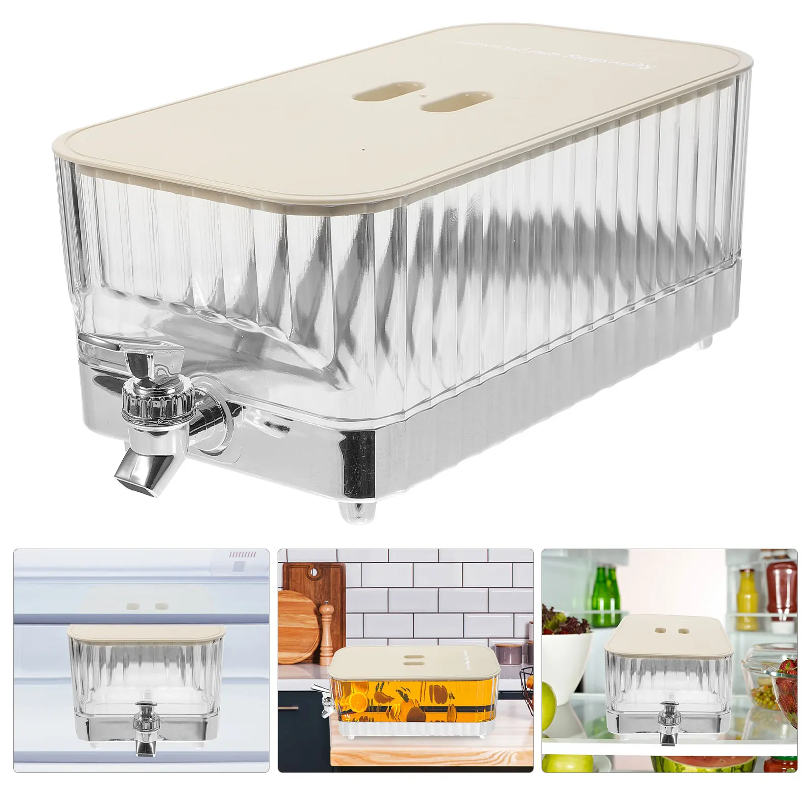 

Cold Brew Pot Drink Dispenser Beverage Dispensers Machine Pitcher with Spout Silver Fridge