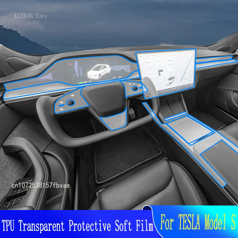 For TESLA Model S 2022-2024 Car GPS Navigation Protective  LCDTPU Screen Protector Anti-scratch Film Fitting