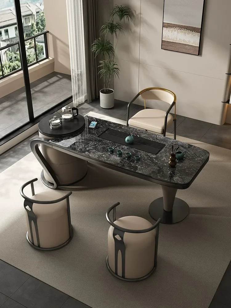 

Tea Table Designer Luxury Stone Slate Household Office Tea Drinking High Grade