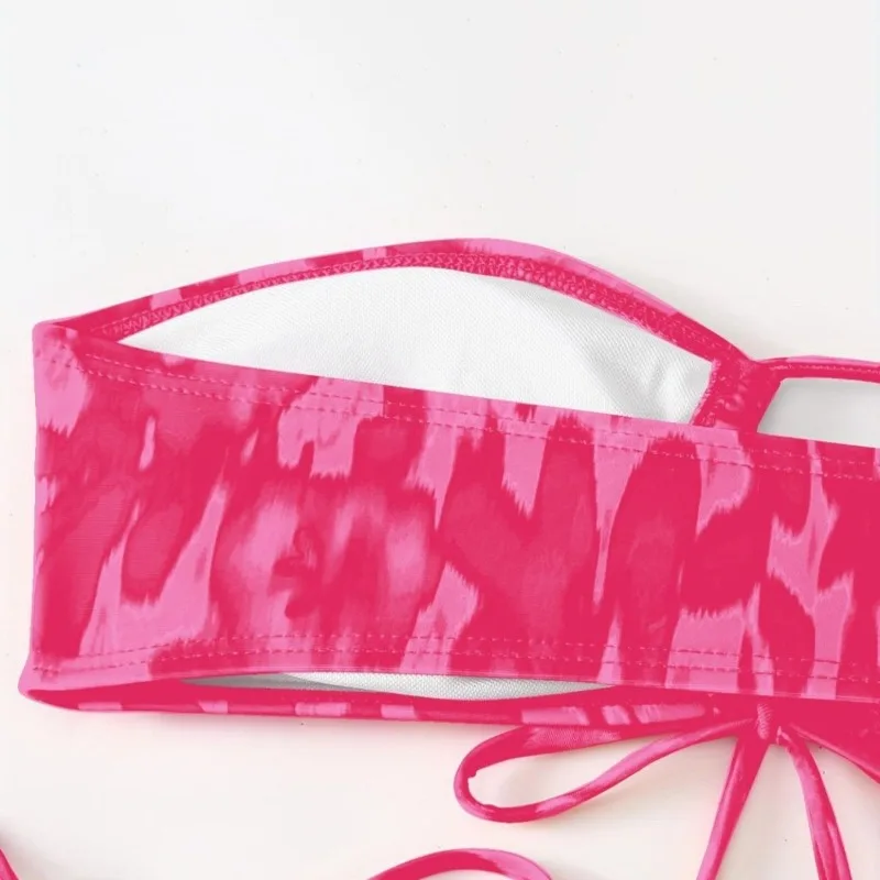 الأمريكية مثير عالية الخصر مجموعة البكيني المرأة البطن التحكم قطع القمم الأزهار ملابس السباحة بحر الشاطئ ثوب السباحة 2025 جديد #5