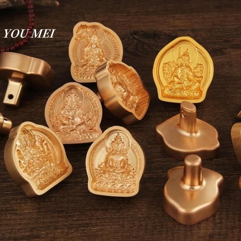 Multiple Shapes Buddha Making Molds,Bronze Miniature Molds Religious Rub Rub Soil Tools,DIY Mold Tibetan Buddhist Items Crafts