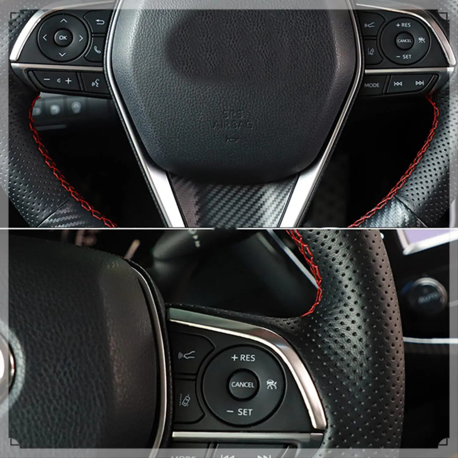 

2 шт. автомобильные Стайлинг, внутренние наклейки из нержавеющей стали для Toyota Camry XV70 2017 2018, накладка на руль, аксессуары