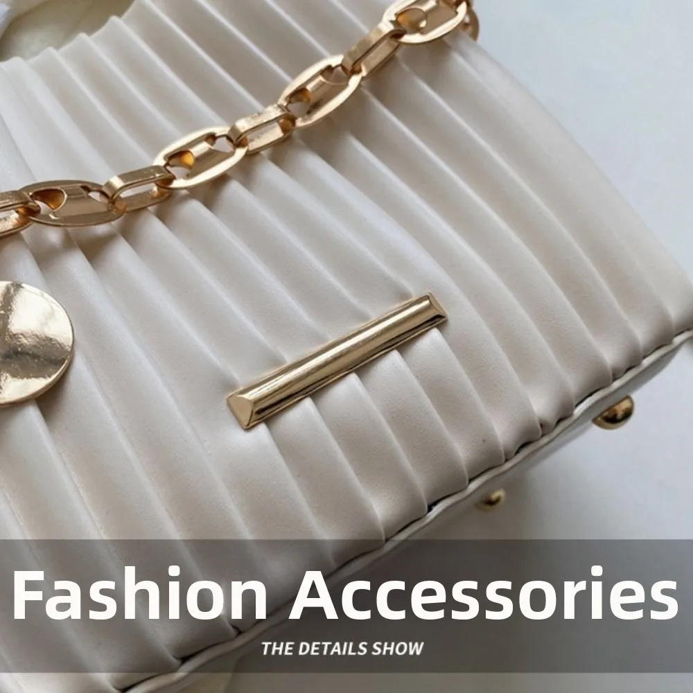 

Сумки Плиссированный дизайн Сумка через плечо Стильная сумка через плечо с цепочкой Элегантный модный кошелек Повседневная одежда