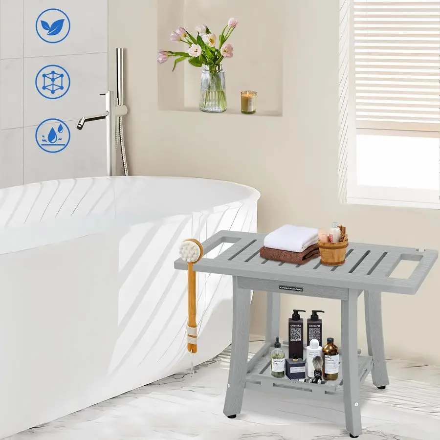 

Shower Benches for Inside shower to Sit on, Waterproof Stool for Shaving Legs, Heavy Duty 450LBS Seat with