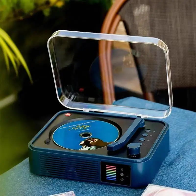 

CD Player Two-way Bluetooth Built-in Speaker LED Spectrum Light Built-in Battery Infrared Remote Controller HIFI Music Player