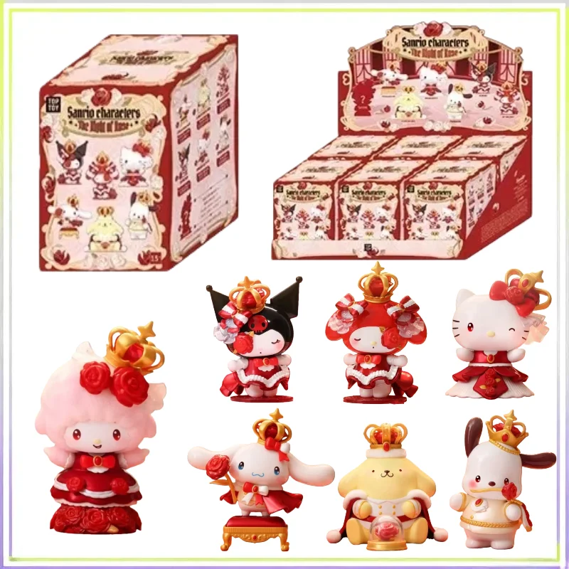 

New Toptoy Sanrio Family Rose Night Series Blind Box Trendy Desktop Ornament Collectible Toys Cute Girl Exquisite Festival Gifts
