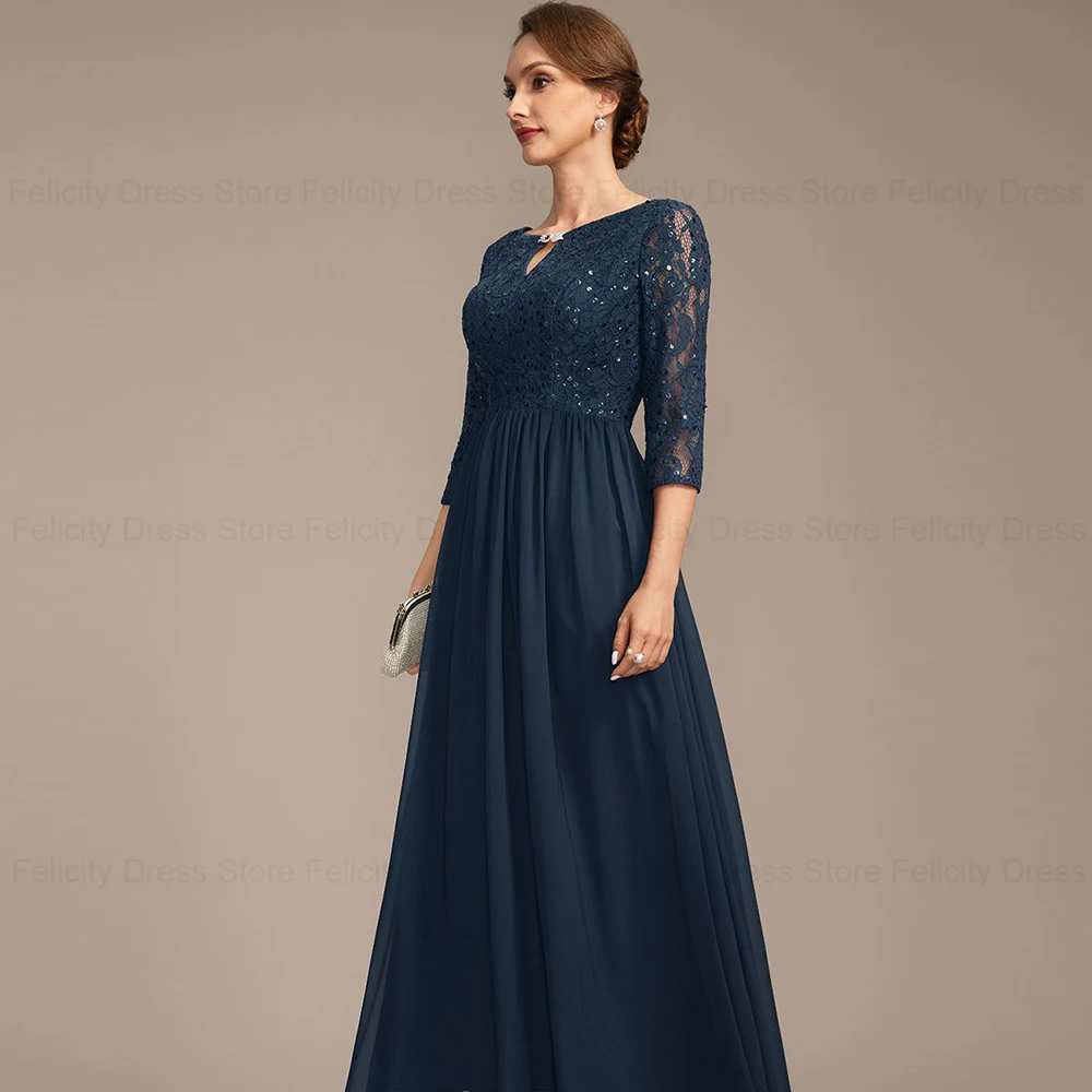 FELICITY-exquisitos vestidos de Madre de la novia, vestidos de novia de corte en A, vestidos de invitados de boda, vestidos de noche largos hasta el suelo con lentejuelas de encaje, 2024