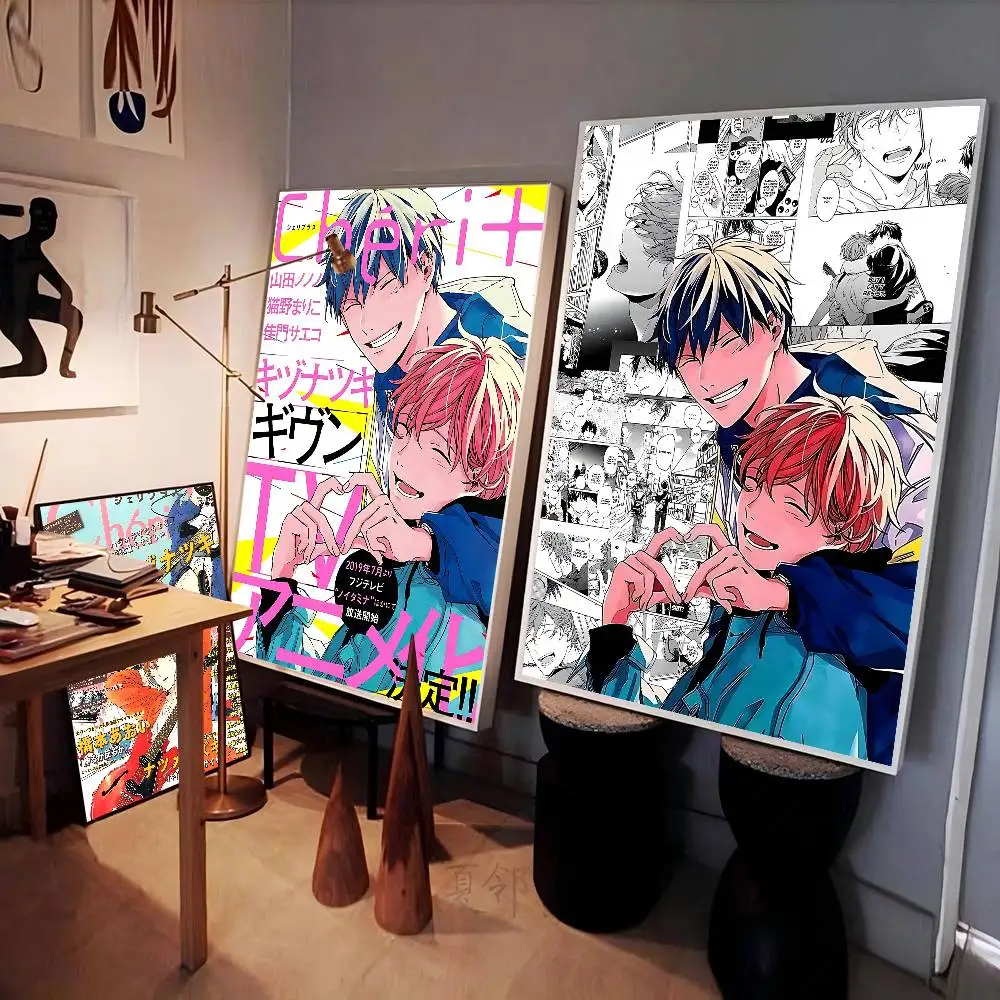 Given Manga Vai Receber Anime Movie Sticky Posters Fancy Wall Sticker For Living Room Bar Decoration Vintage Decorative Painting