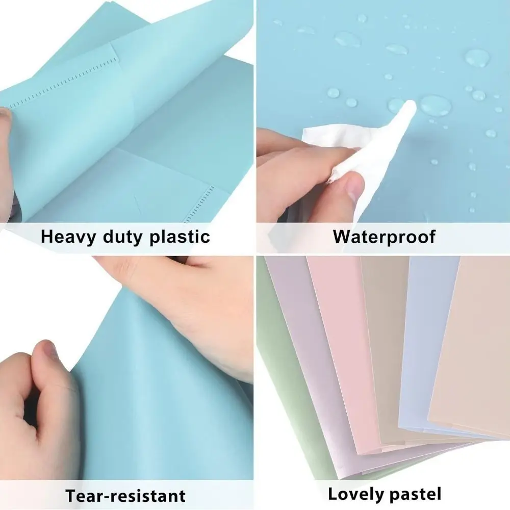 

6pcs Portable Colored File Folders Waterproof Tear-resistant Portfolio Business Card Holder Office Supplies