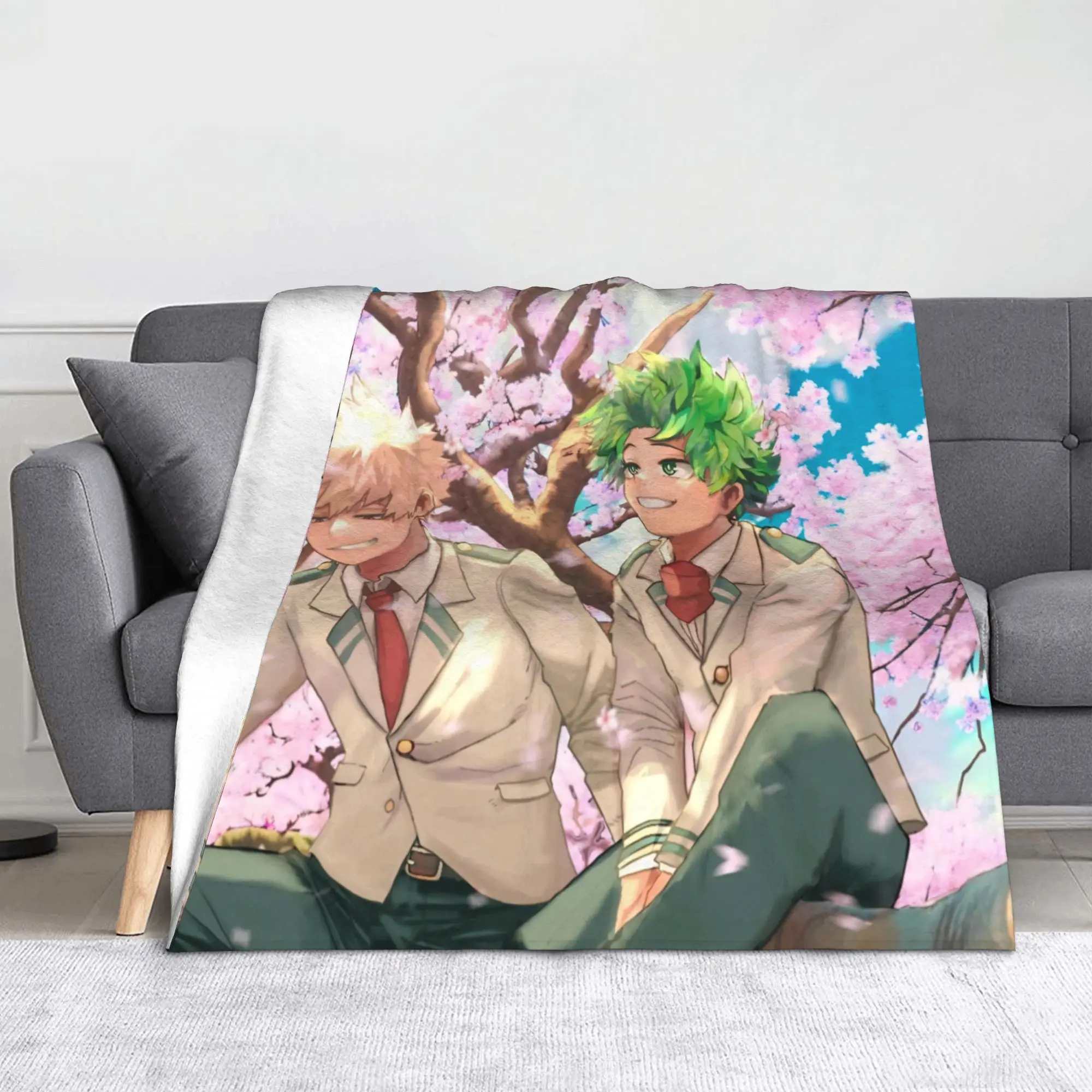 My H-Hero A-Academia Anime Blankets Flannel  All Season  Warm Throw Blankets for Bed Rug Piece