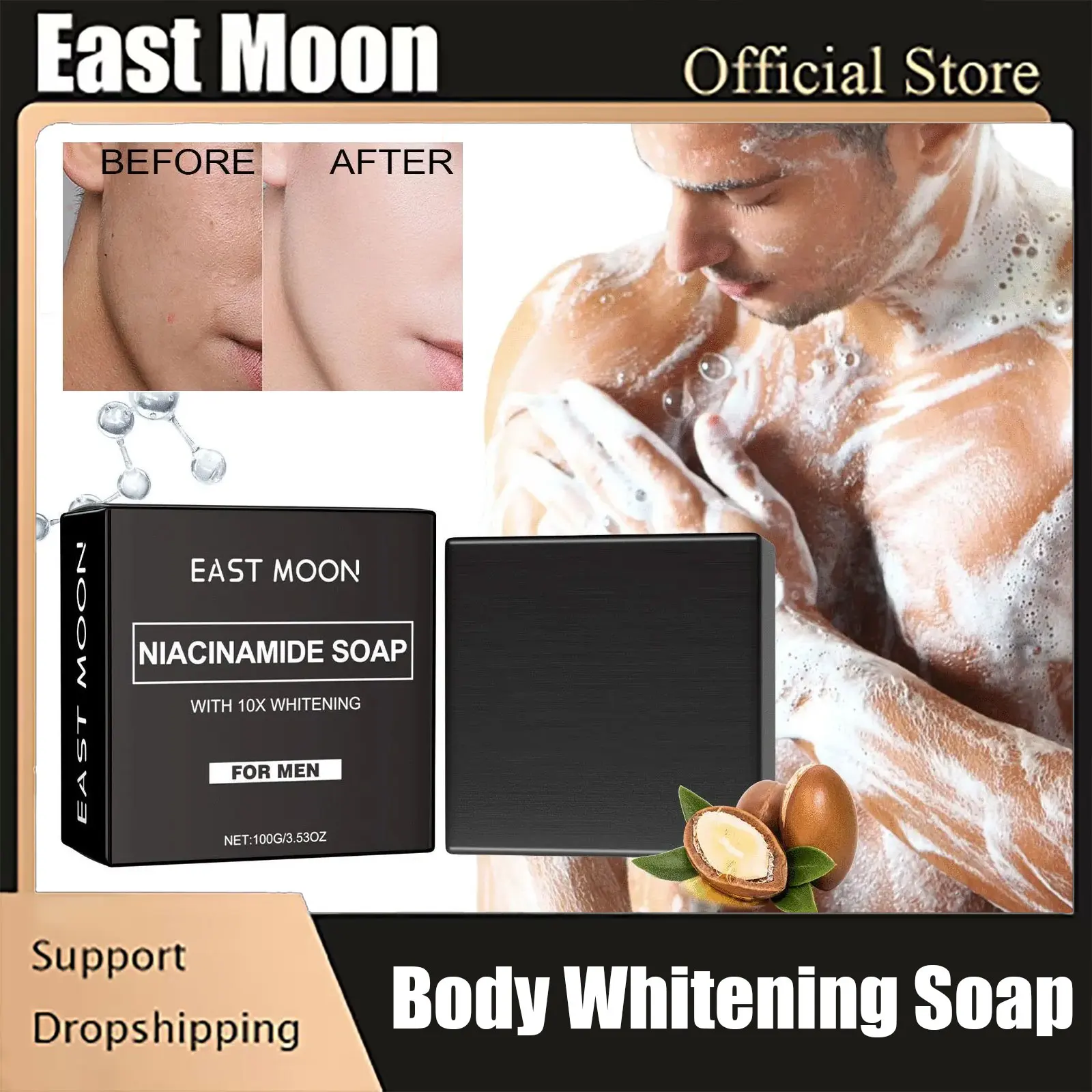 

Body Whitening Soap Acne Dark Spot Remover Deep Cleaning Improve Pigmentation Nourishing Fade Facial Fine Line Men Washing Soap