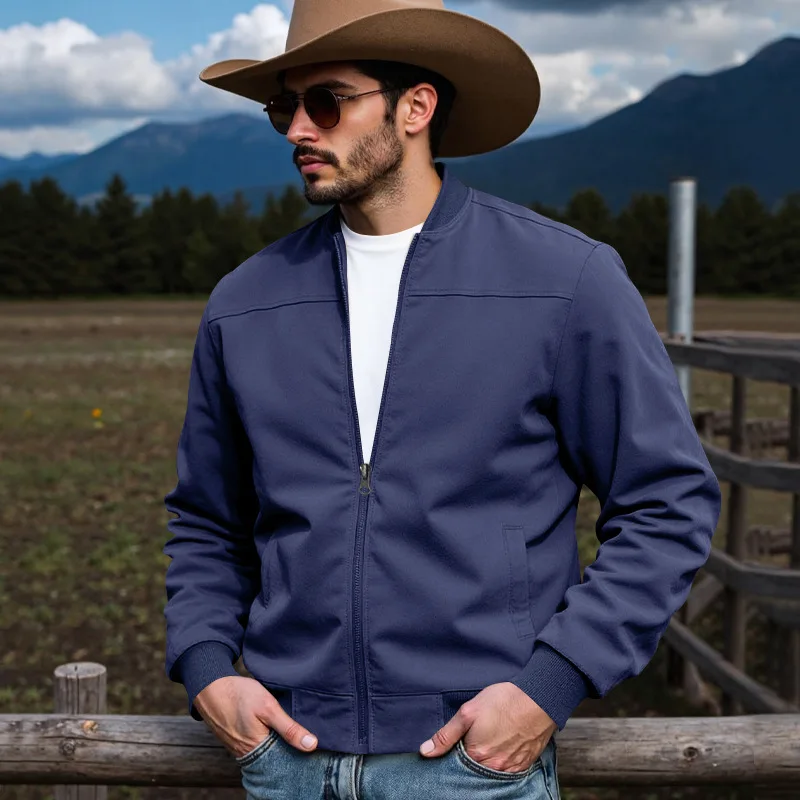 2025 Spring and Autumn New Western Cowboy Men's Jacket Outdoor Casual Hunting Loose Suede High-Quality Soft Zipper Jacket