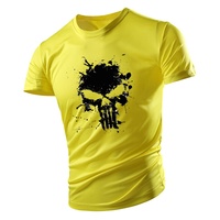 2025 Men Summer 2d Skull Print Adult Round Neck Short Sleeved Cotton T-Shirt, Comfortable And Casual Quick Drying Sports T-Shirt