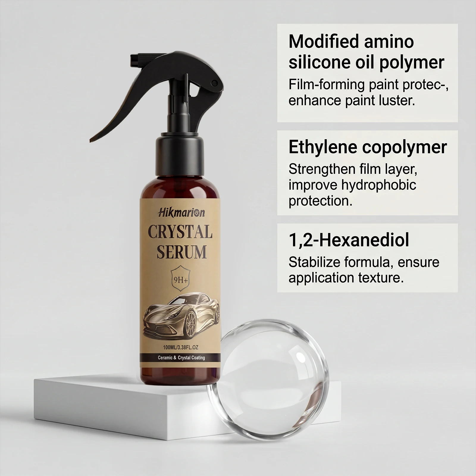Auto-Kristallserum-Kit Fortschrittliche Graphen-Keramikbeschichtung für Autos, Keramik-Autobeschichtungs-Set Langanhaltender Glanz & Einfache Pflege – Detail 4