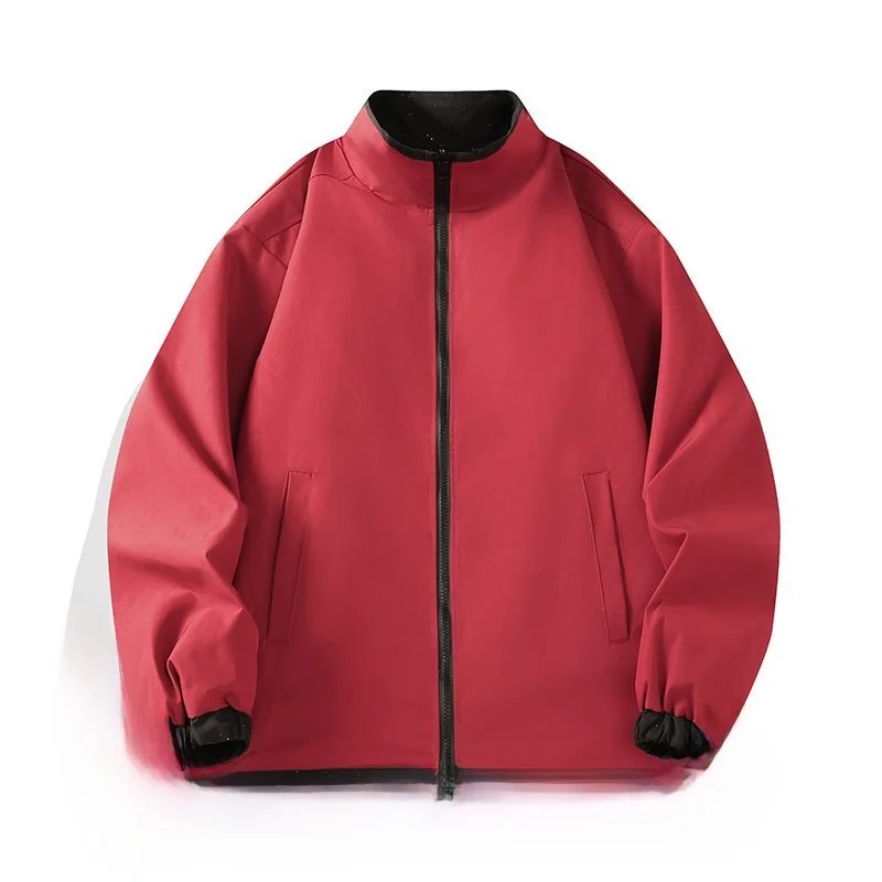 

Двусторонняя мужская куртка свободного кроя для пар, ветровка на весну-осень, повседневная верхняя одежда, легкий наполнитель из гусиного пуха