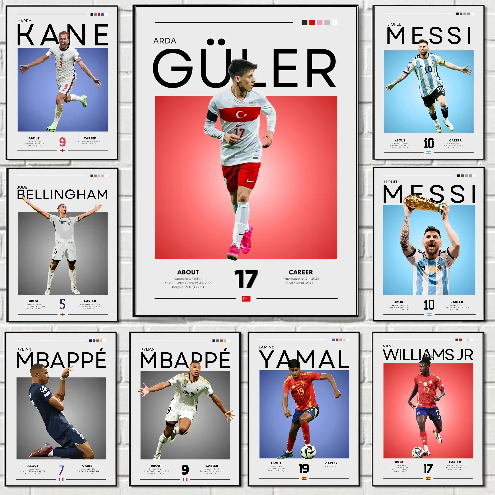 ملصق نجم كرة القدم الشهير لاعب كرة القدم الرياضي غرفة المعيشة المنزلي غرفة النوم بار مقهى ديكور فني