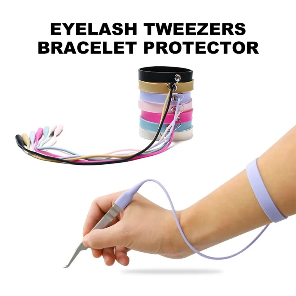 Silica Gel Grafting Eyelash Tweezers Protector Soft Flexible Silicone Wrist Strap Lash Extension Supplies Lash Extension