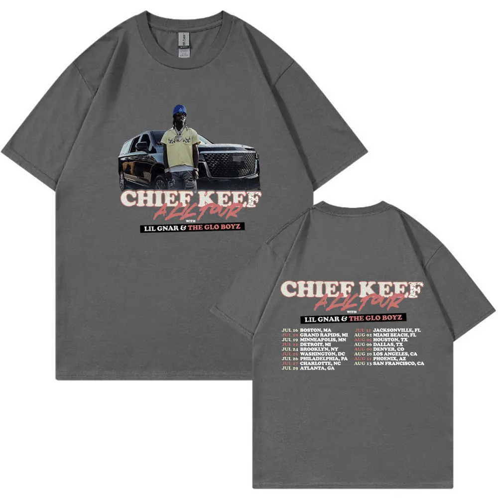 Rapper Chief Keef A Lil 2024 Tour Concert T-shirt Men Fashion Hip Hop Oversized T Shirt Casual Cotton Short Sleeve T-shirts Tops