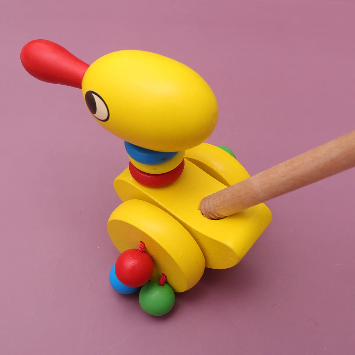 Chariot en bois pour enfants, marcheur pour bébé de la petite enfance, forme d'animal de dessin animé, couleur vive, développement, chariot Push Pull, motricité