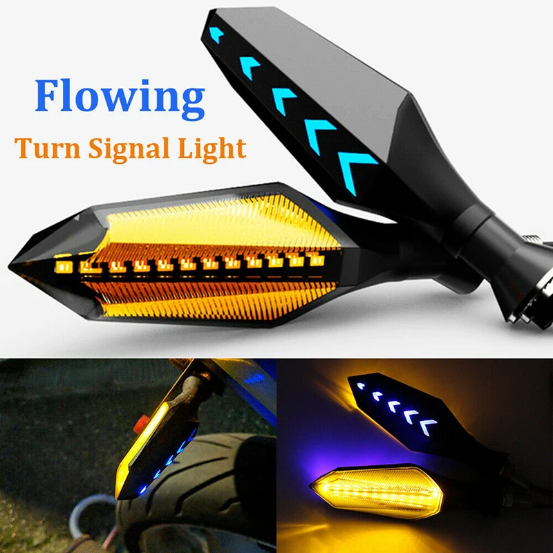 

1pc 8mm Motorcycle LED Turn Signal Lamp Sequential Flowing Flash Indicator Lights Amber Running Light Motorcycle Tail Light