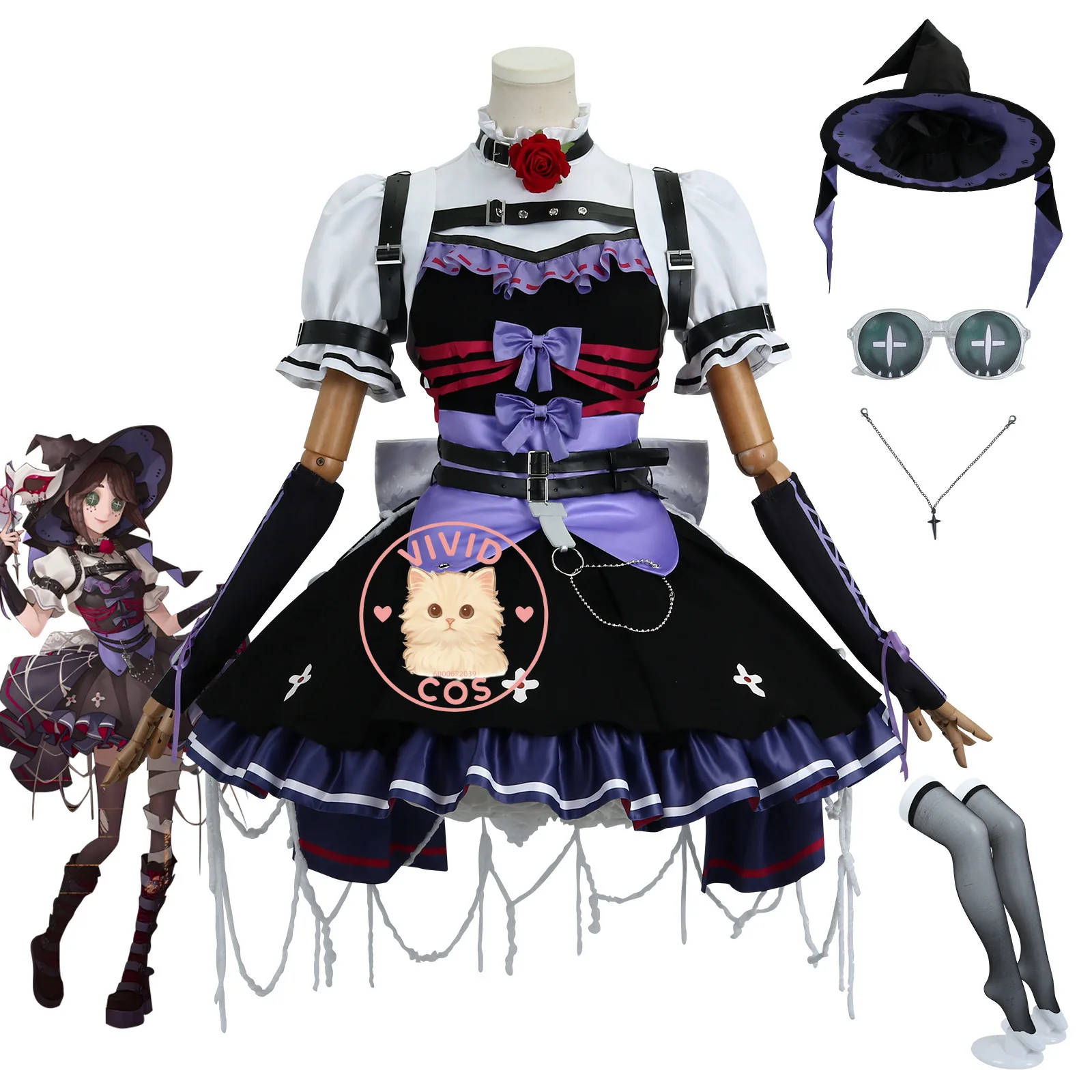 Популярная игра Identity V Gardener Косплей Костюм Аниме Эмма Вудс Милое платье Ролевая игра Наряд для Comic Con Одежда для вечеринки на Хэллоуин