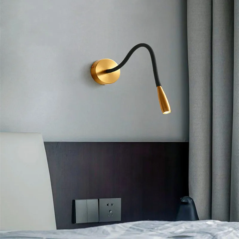 

Mini LED Light Bedroom Bedside Reading Wall Lamps 360° Rotation Retractable Modern Wall Sconce for Study Room Indoor Lighting