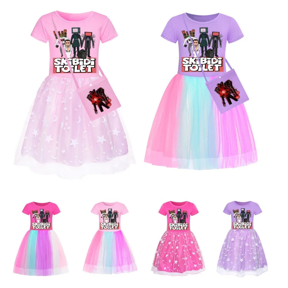 Skibidi Toilet Girl Dress Summer Tutu Wedding Birthday Party Kids Dresses For Girls Children Costume Teenager Prom Designs  2658