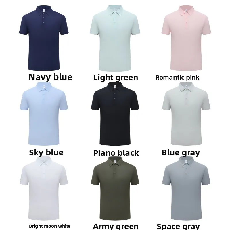 Fashion Trend Versatile Short Sleeved Top for Couples Outdoor Fishing Casual Sweat Absorbing Quick Drying Ice Silk Polo Shirt