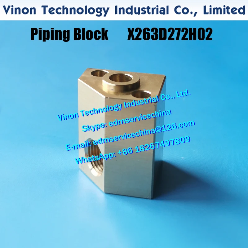 MV1200 Piping Block 23x19x29.5mm X263D272H02, 205 DFD1200 DFD12A, edm block for guide holder X191A806G52 MV wire cut machine