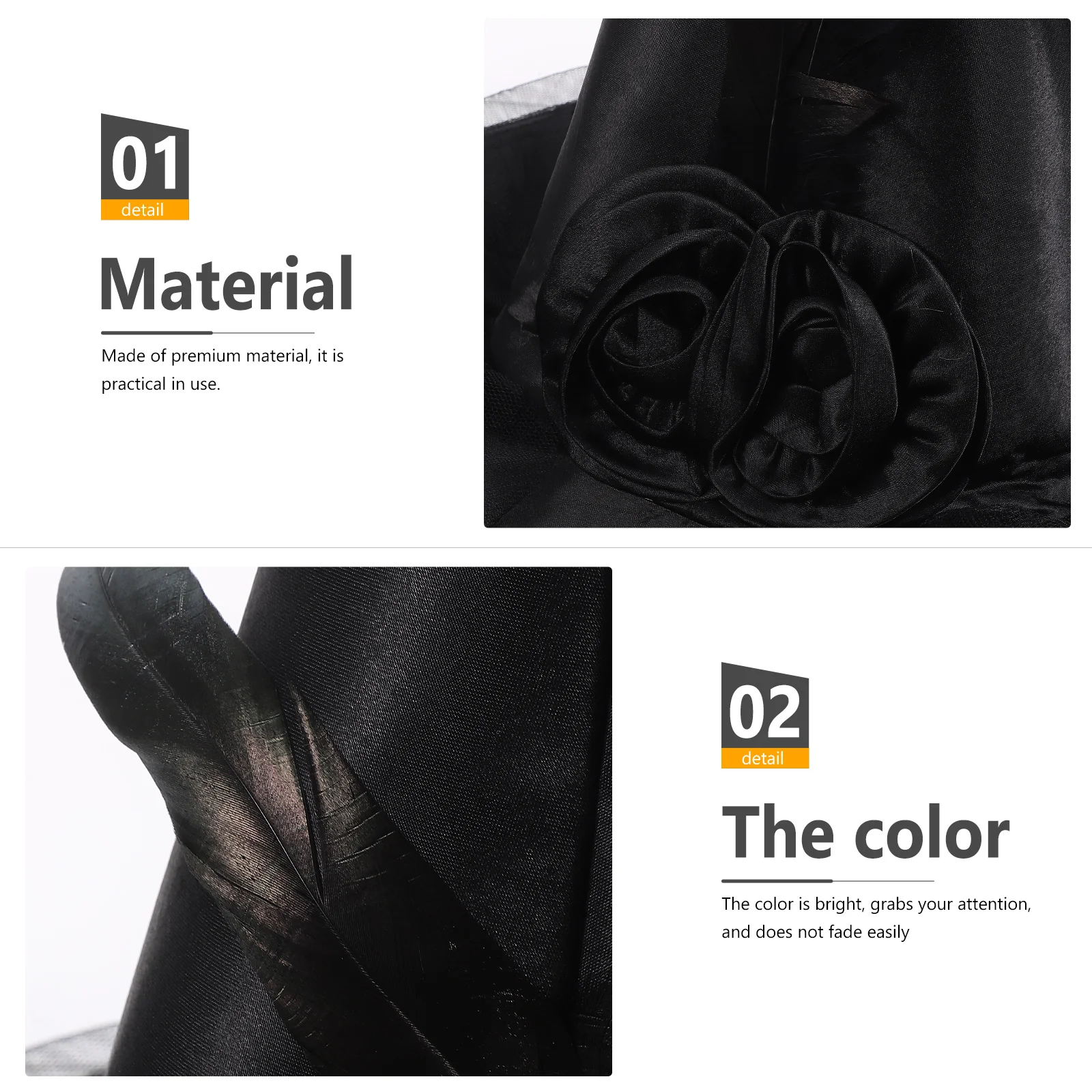 

Halloween Witch Hat Rose Gauze Wide Brim Stylish Comfortable Party Cosplay Decoration Witch Hat Halloween Ornament