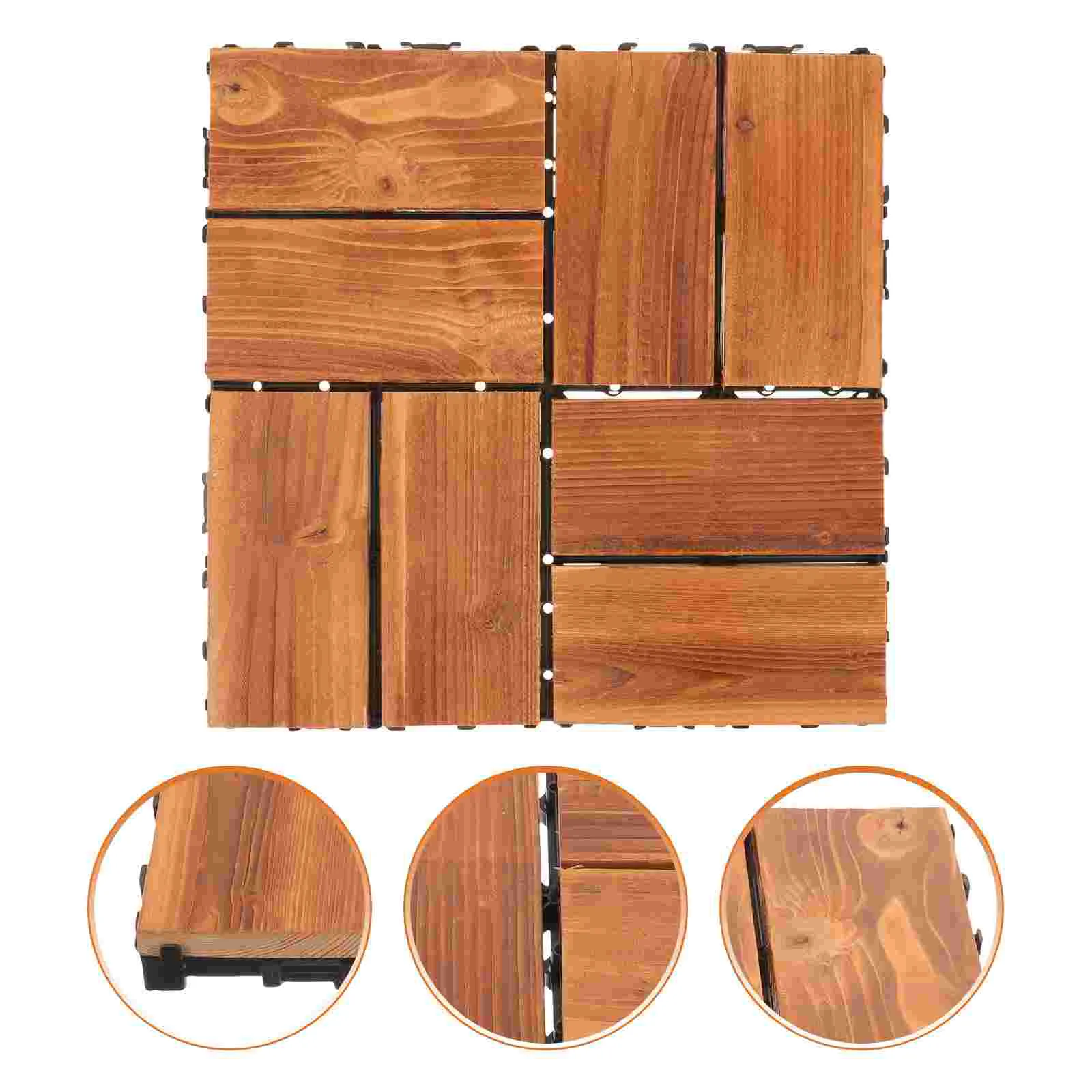 Carbonized Anti-corrosion Wood Tiles Outdoor Ceramic Flooring for outside Patio Plastic Portable