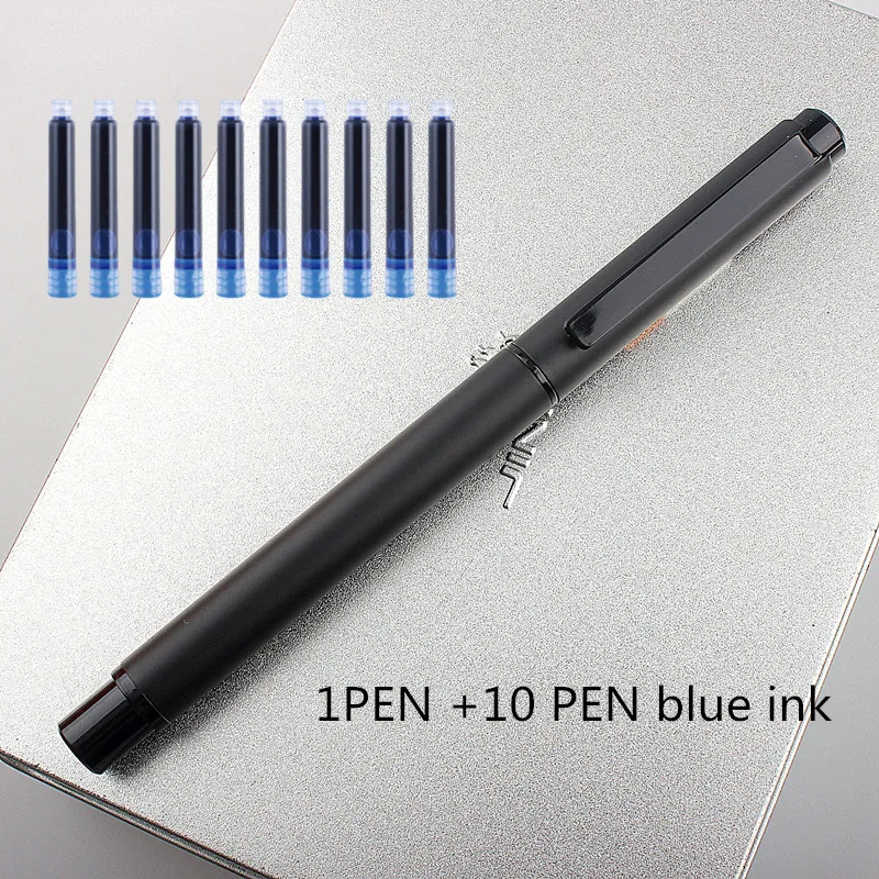 

Student Metal Fountain Pen Replacable Ink Set ink 0.38 mm School Pens Office Supplies Stationery for Writing