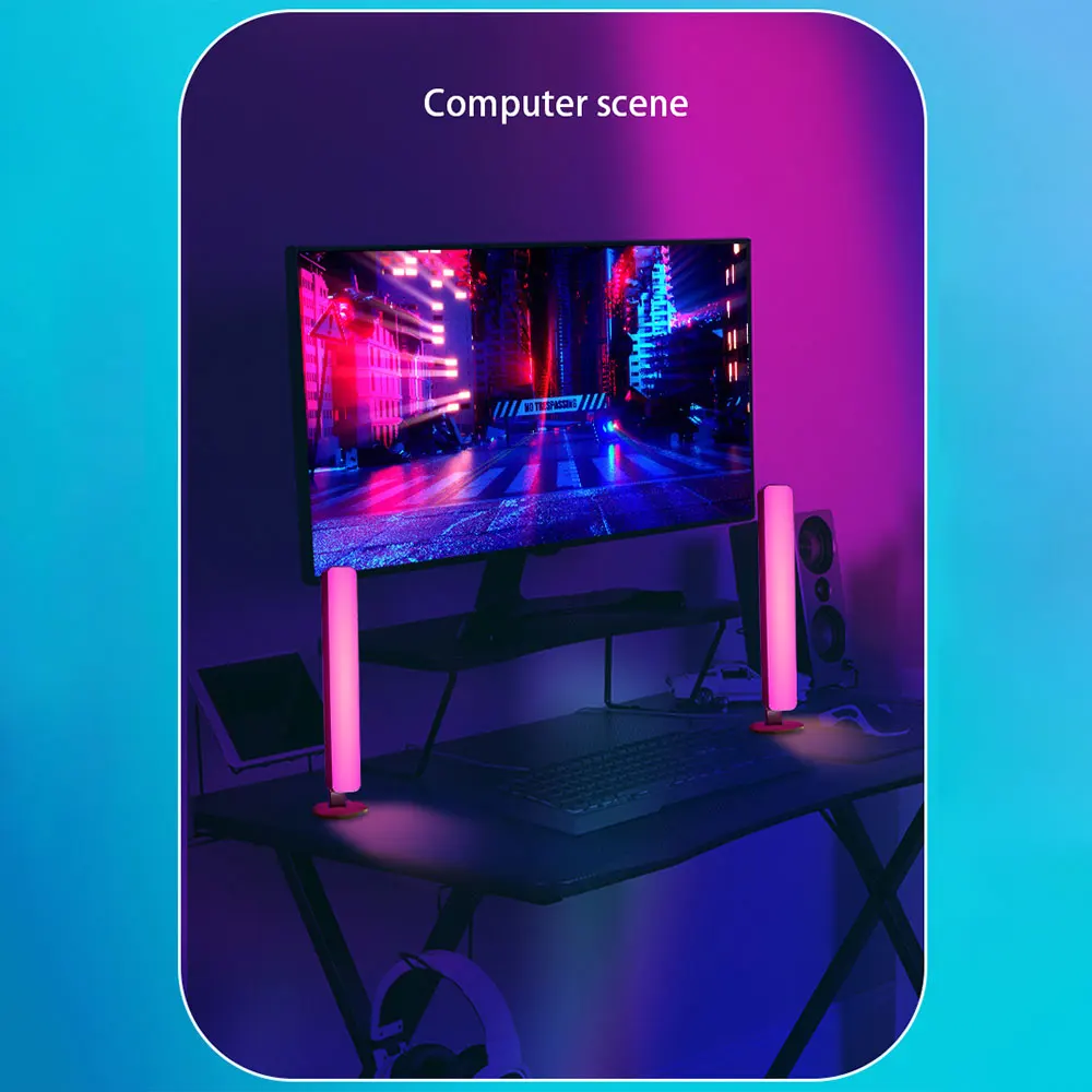 USB LED Bar Light Remote Control Music Rhythm Ambient Lamp with 4 Dynamic Modes RGB Bar Light for Computer Scene Game Room Decor