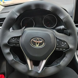 For Toyota Rav4 Wildlander RAV4 LE AWD GTQ6440 Black Artificial Leather Hand Sewn Car Steering Wheel Cover Car Accessories