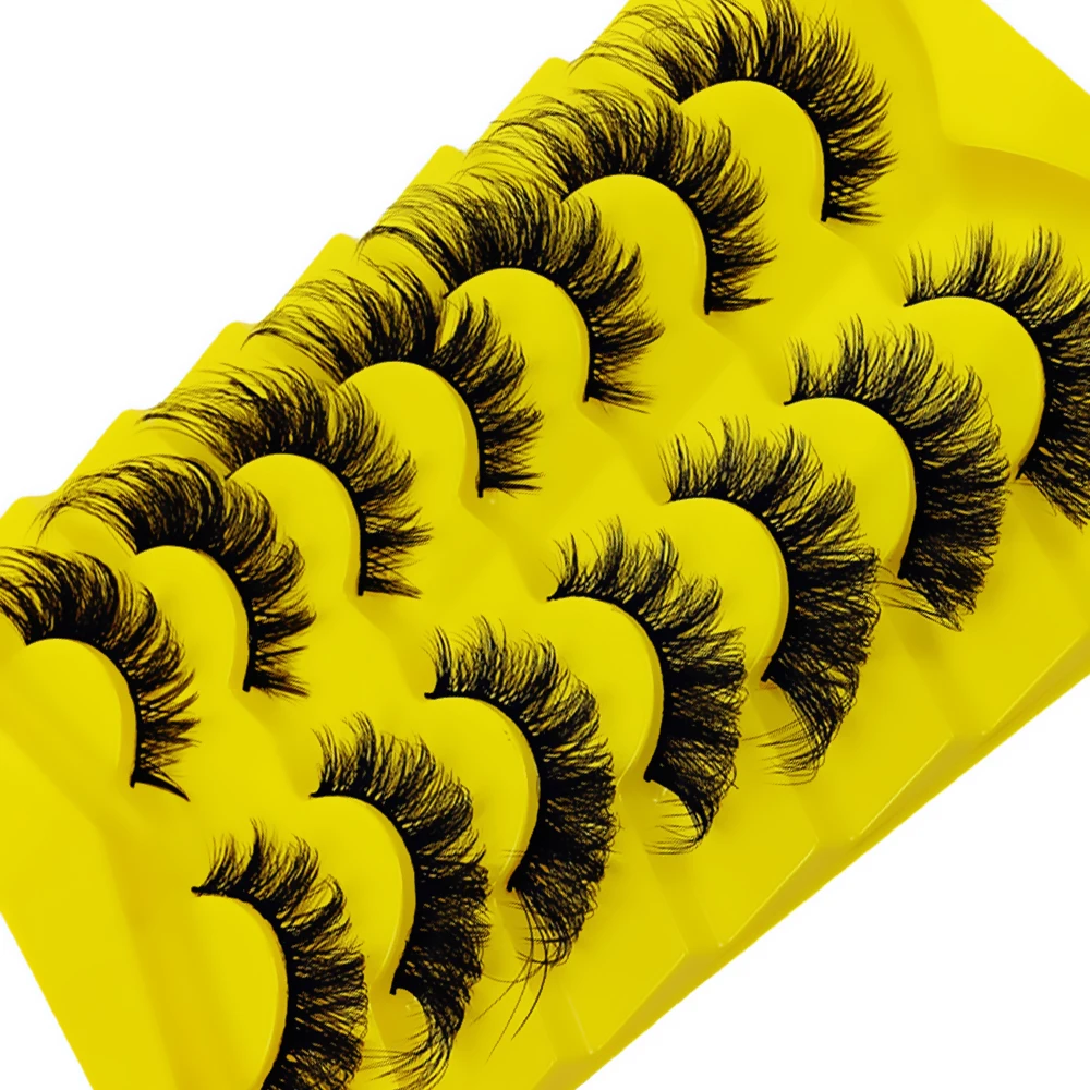 14 زوج/2 حزمة رموش عين القط ثلاثية الأبعاد رموش صناعية طبيعية رقيق لينة عبر مانغا جلدة Wispy رموش تمديد طبيعية ماكياج