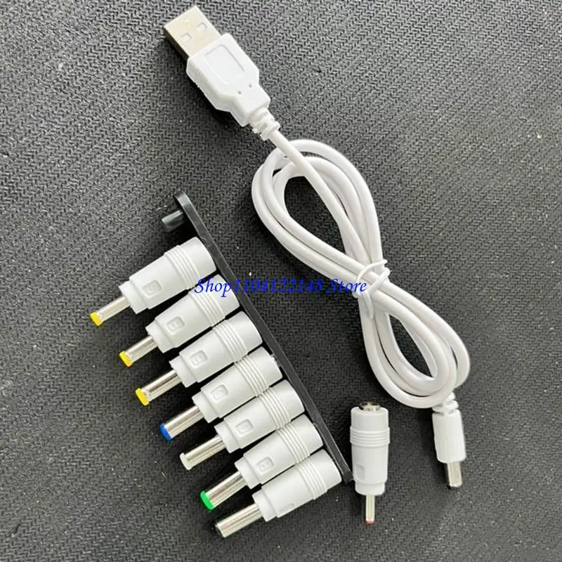 P9FA Usb 5V To DC9V12V Power Cable for Scanners Routers Speakers Cameras Power Supply with 8 Interchangeable Tips