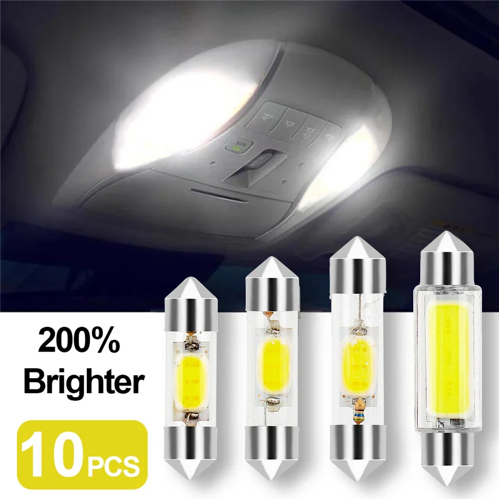 10pcs C5W Led C10W Lights Interior Light 31mm 36mm 39mm 41mm Car Dome Lamp Reading Light Auto Lamp 12V 6000K