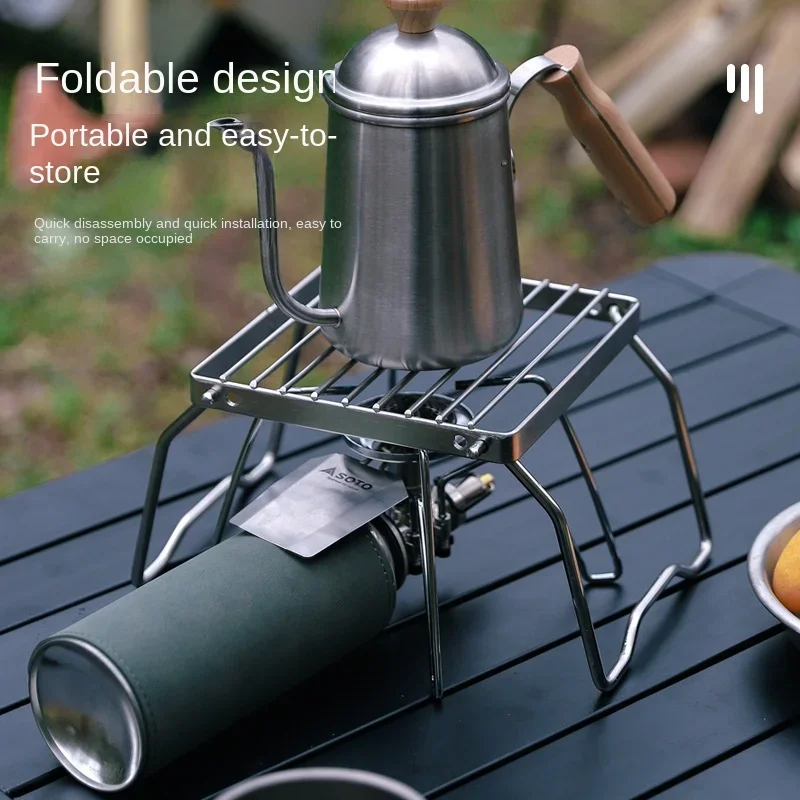 

Camping Portable Folding Mini Barbecue Rack Pot Holder Baking Tray Holder Outdoor Stainless Steel Stove Holder