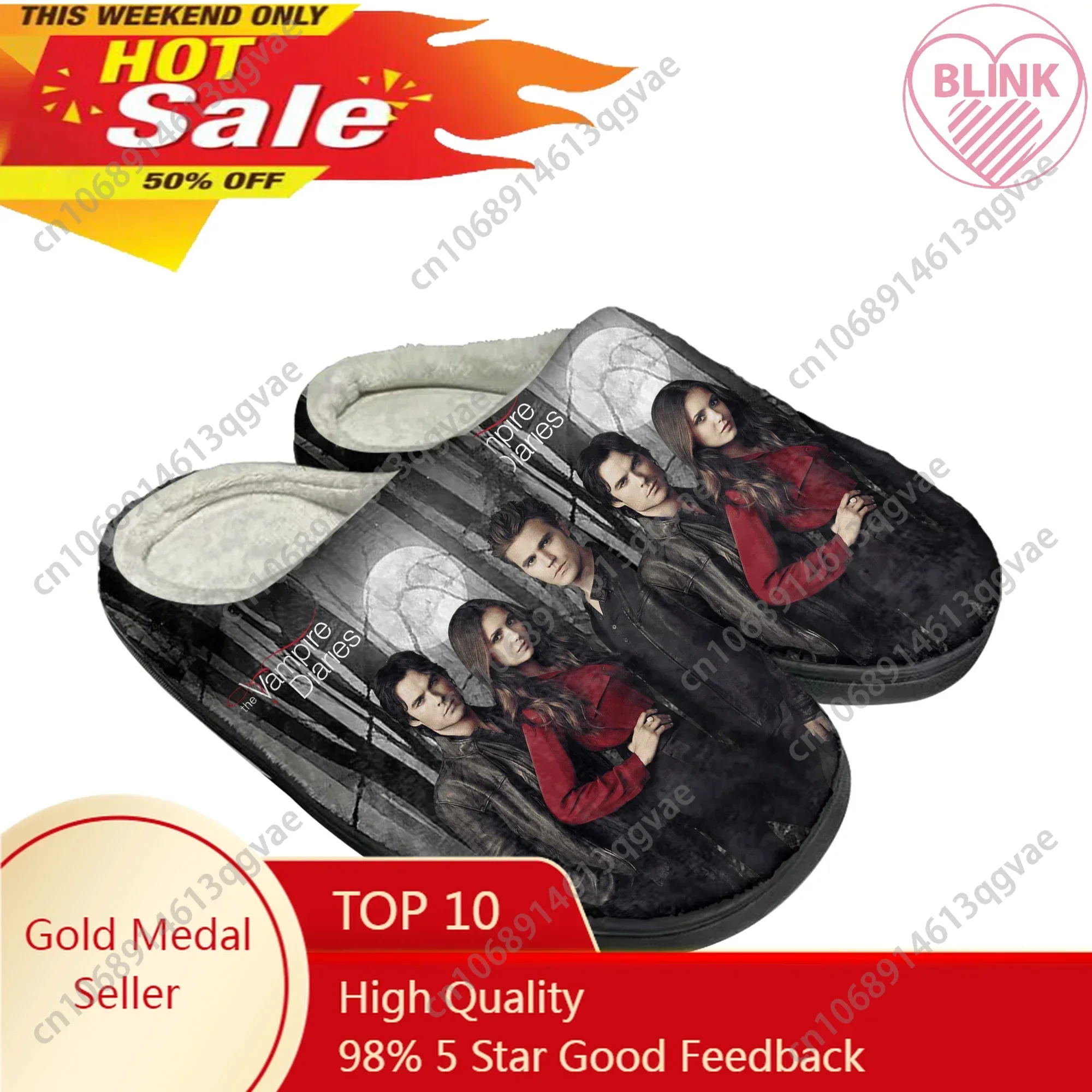 

The Vampire Diaries Damon Salvatore Home Cotton Custom Slippers Mens Womens Sandals Plush Casual Keep Warm Shoes Thermal Slipper