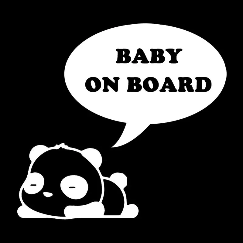 16x15cm Cartoon BABY ON BOARD Cute Sleeping Panda Car Sticker Auto Motorcycles Exterior Accessories Reflection Vinyl Decals,KK