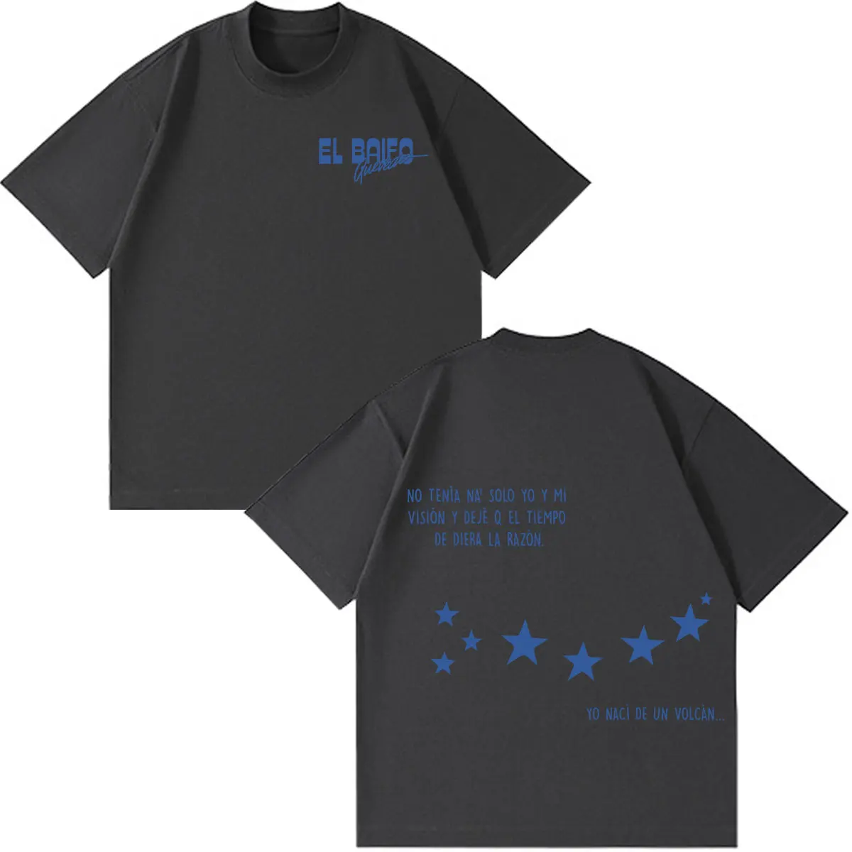 QUEVED0 EL BAIFO Album 2026 Tour Print T-Shirt für Herren und Damen, modisches T-Shirt aus Baumwolle, lässig, locker, übergroß, kurzärmelig – Detail 5