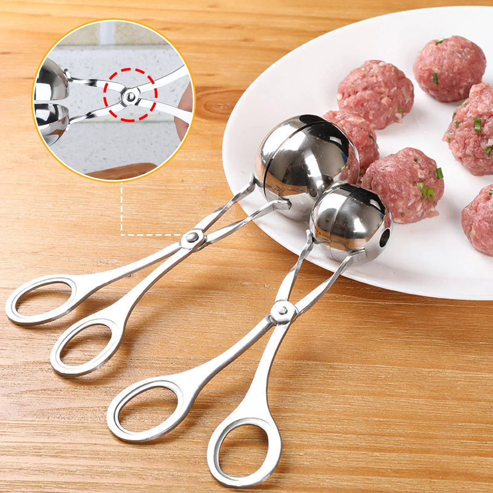 

Stainless Steel Meatball Maker Clip Fish Ball Rice Ball Making Mold Form Tool Kitchen Accessories Gadgets Cuisine