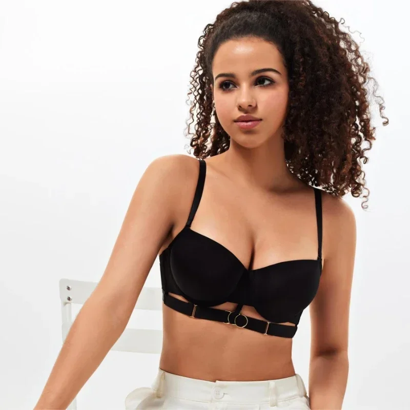 Bralette Half Cup Bezszwowe fiszbiny dla kobiet Miękki biustonosz Seksowna bielizna Biustonosz z wyściółką Push Up Komfortowa niewidoczna bielizna