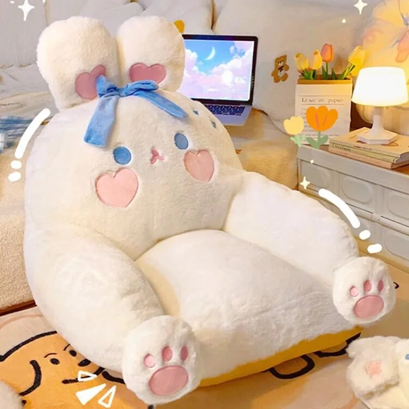 Cute Kids Bean Bag Sofa Chair Reclining Foldable Nap Lounger Soft Washable Cover Toddler Tatami Window Seat Pink White Brown
