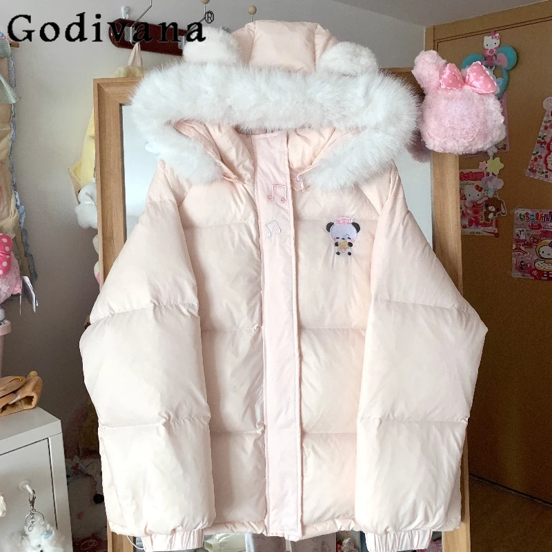 Originale giapponese morbida ragazza Kawaii Parka inverno nuovo 2025 studente caldo addensato Parka per le donne figlia quotidiano Y2k tuta sportiva