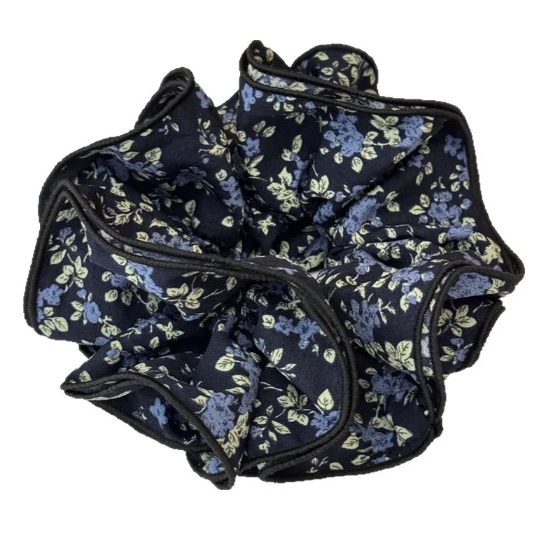 الكورية الرجعية البولكا نقطة الأزهار Scrunchie للنساء المتخصصة جو الشعر التعادل الإنترنت المشاهير الشعر حبل زهرة شعر أنيقة #5