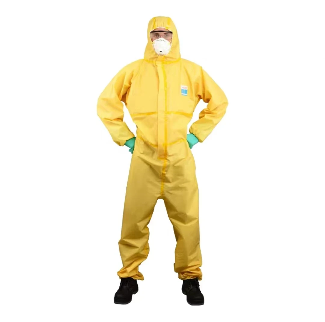 One Piece Chemical Protective Clothing Work Coverall Hazardous Chemical Liquid Sulfuric Acid And Alkali Resistant Protection