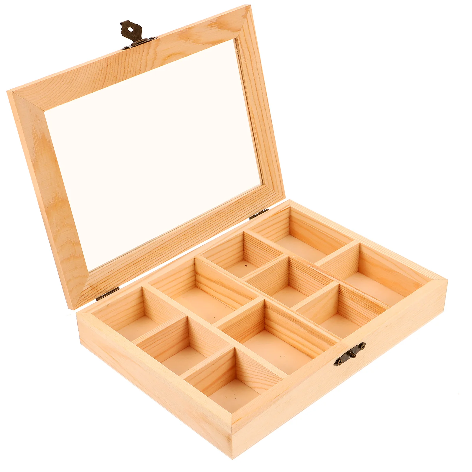 صندوق خشبي غير مكتمل، صندوق منظم مجوهرات، صندوق تخزين مجوهرات خشبي DIY مع غطاء، صينية خشبية غير مكتملة