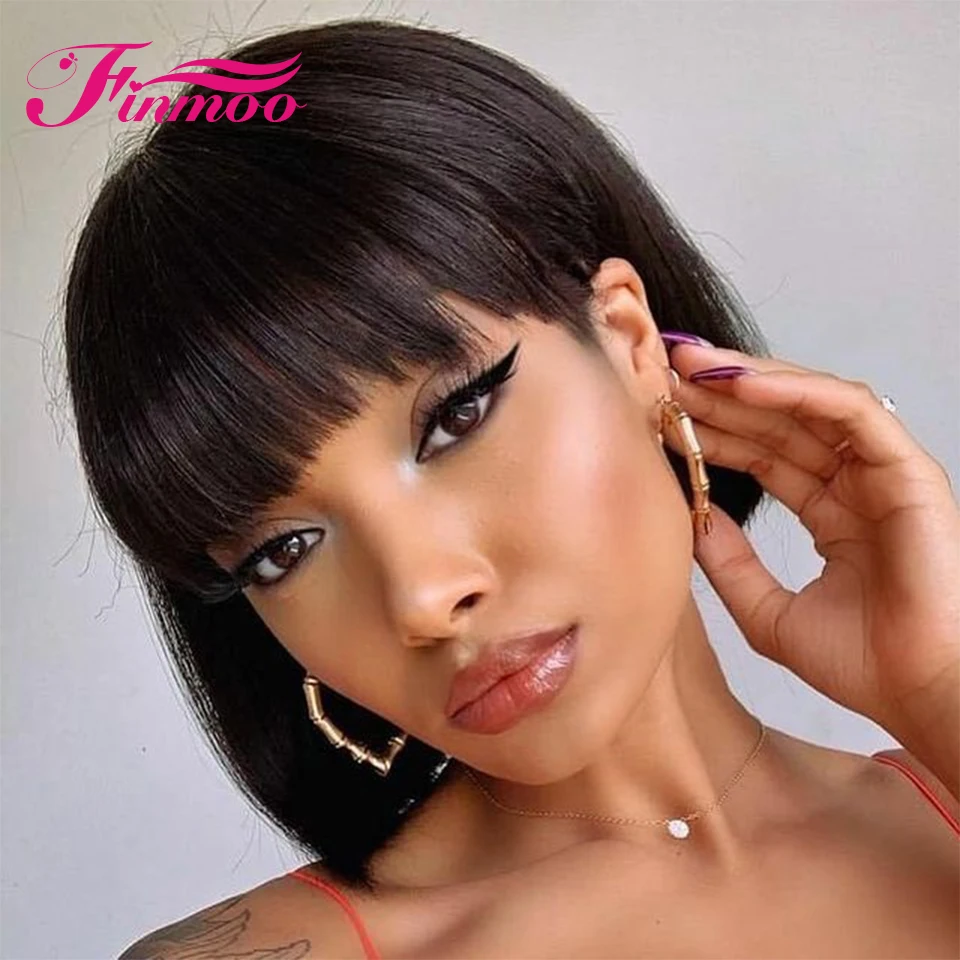 

Bob Wig Short Bob Wig With Bangs Lace Front Human Hair Wigs Burgundy Lace Front Human Hair Wig With Bangs 13x4 Lace Front Wig